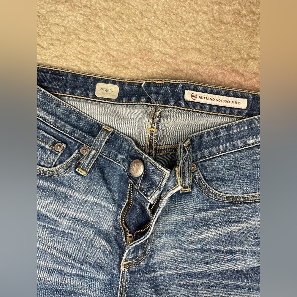 AG Adriano Goldschmied the angel bootcut medium wash distressed jeans size 26R - Picture 4 of 6